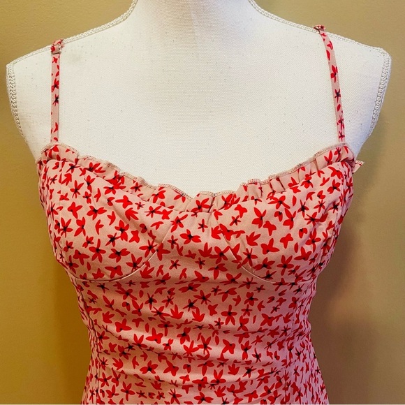 Princess Polly Floral Red Dress Size 6 - Picture 2 of 8